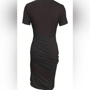 Elegant Black Ruched Dress